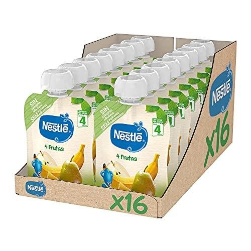 Nestlé Puré Fruta 4 Frutas 16x90g | Puré de fruta para bebé variedad