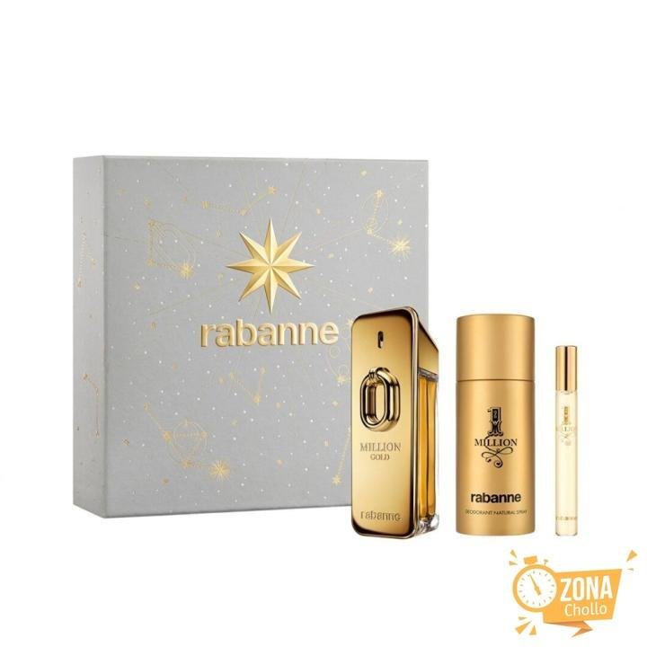 Paco Rabanne - Set de regalo para hombre 1 Million Gold Eau de Parfum