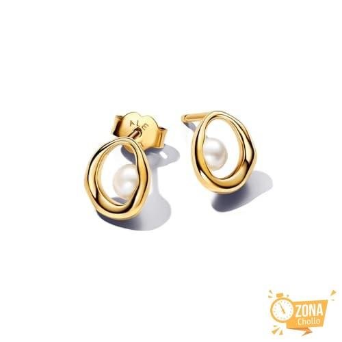 Pendientes Pandora de botón 263295C01 óvalos