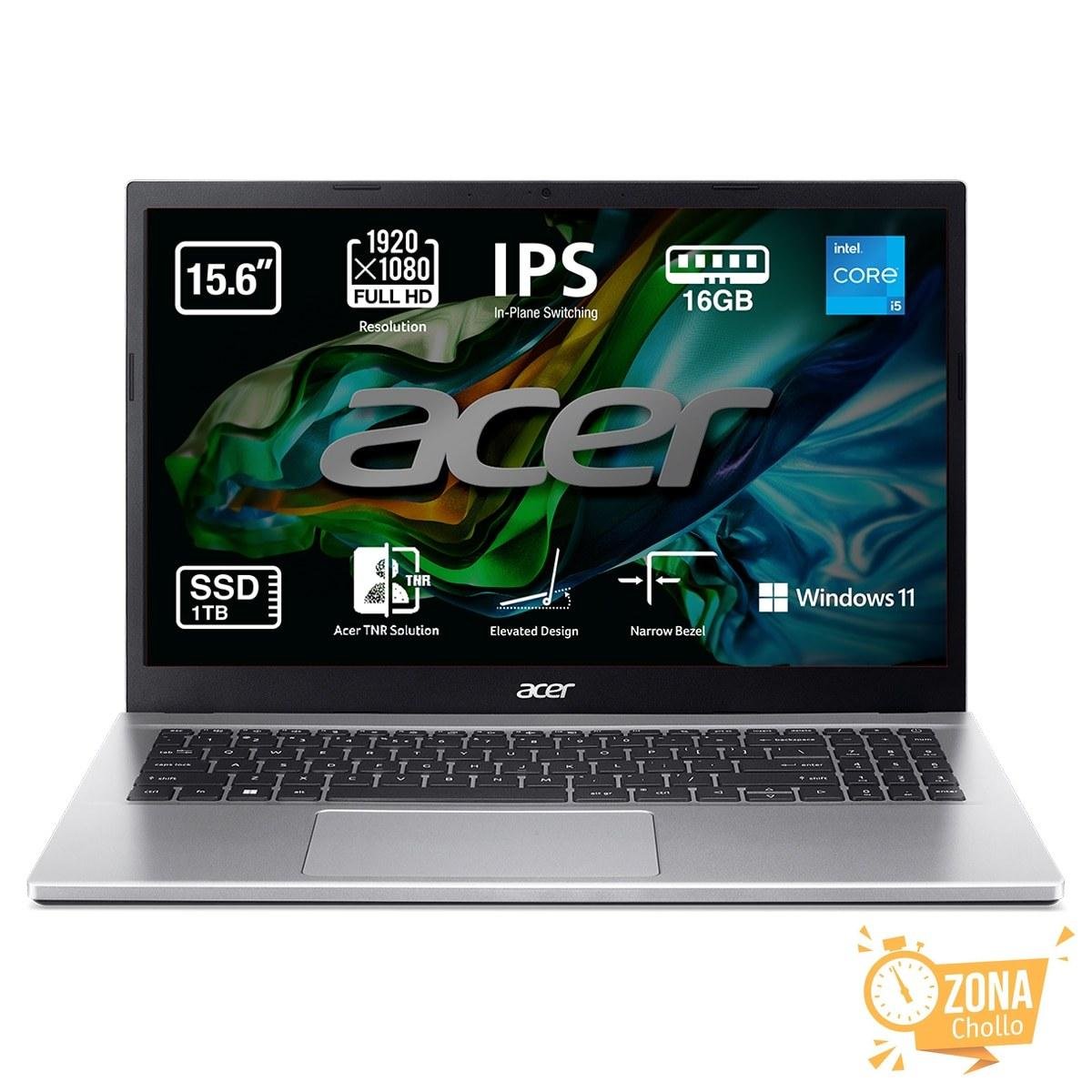 Portátil Acer Aspire 3, Intel Core i5-1235U, 16GB, 1TB SSD, 15,6"