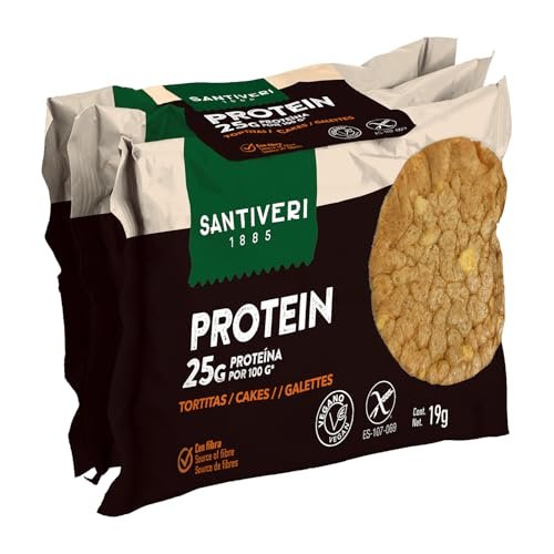 SANTIVERI – Tortitas Proteicas, Snack Proteico con 25 g de Proteína