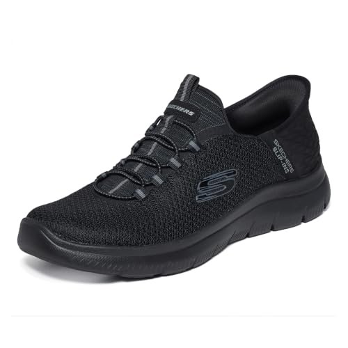Skechers Hombre Summits High Range Slip Ins, Black Mesh, 43 EU