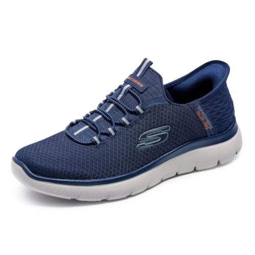 Skechers Hombre Summits High Range Slip Ins, Navy Mesh, 43 EU Ancho