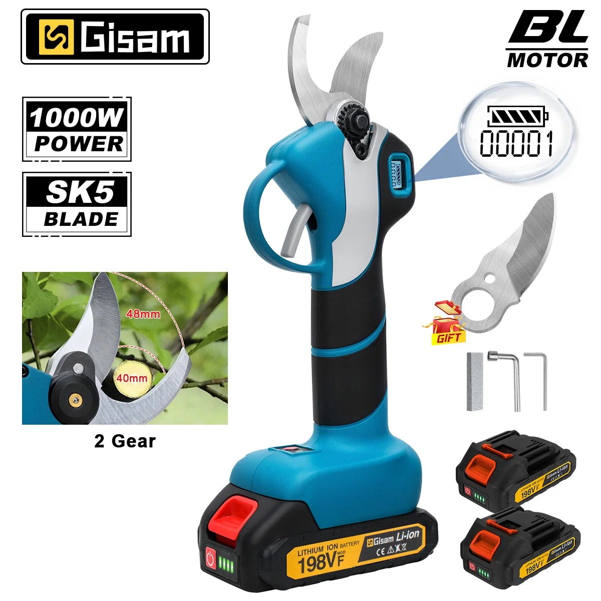 TIJERAS DE PODAR ELÉCTRICAS GISMIS 1000W