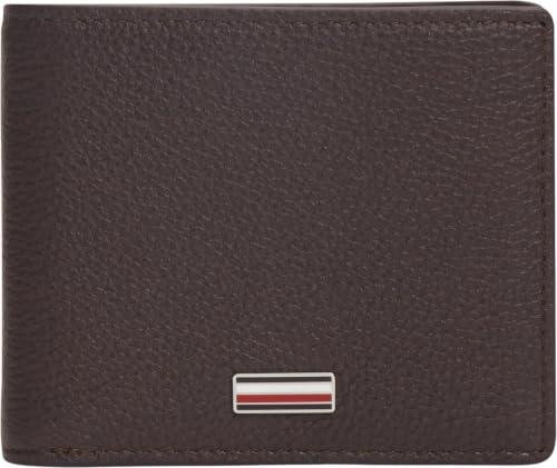 Tommy Hilfiger Cartera Hombre Central Mini de Piel, Marrón (Coffee