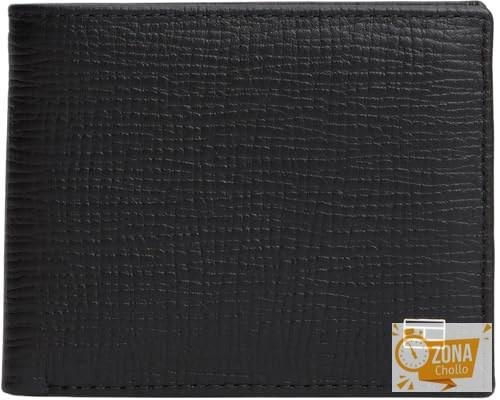 Tommy Hilfiger Cartera Hombre Flag Mini de Piel, Negro (Black), Talla