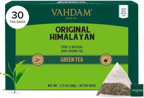 VAHDAM Té Verde Del Himalaya | 30 Bolsitas Piramidales | Té verde